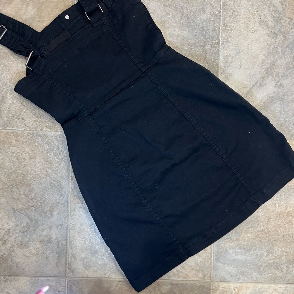 H&M Divided Black Denim Button-Front Mini Dress - Picture 6 of 7